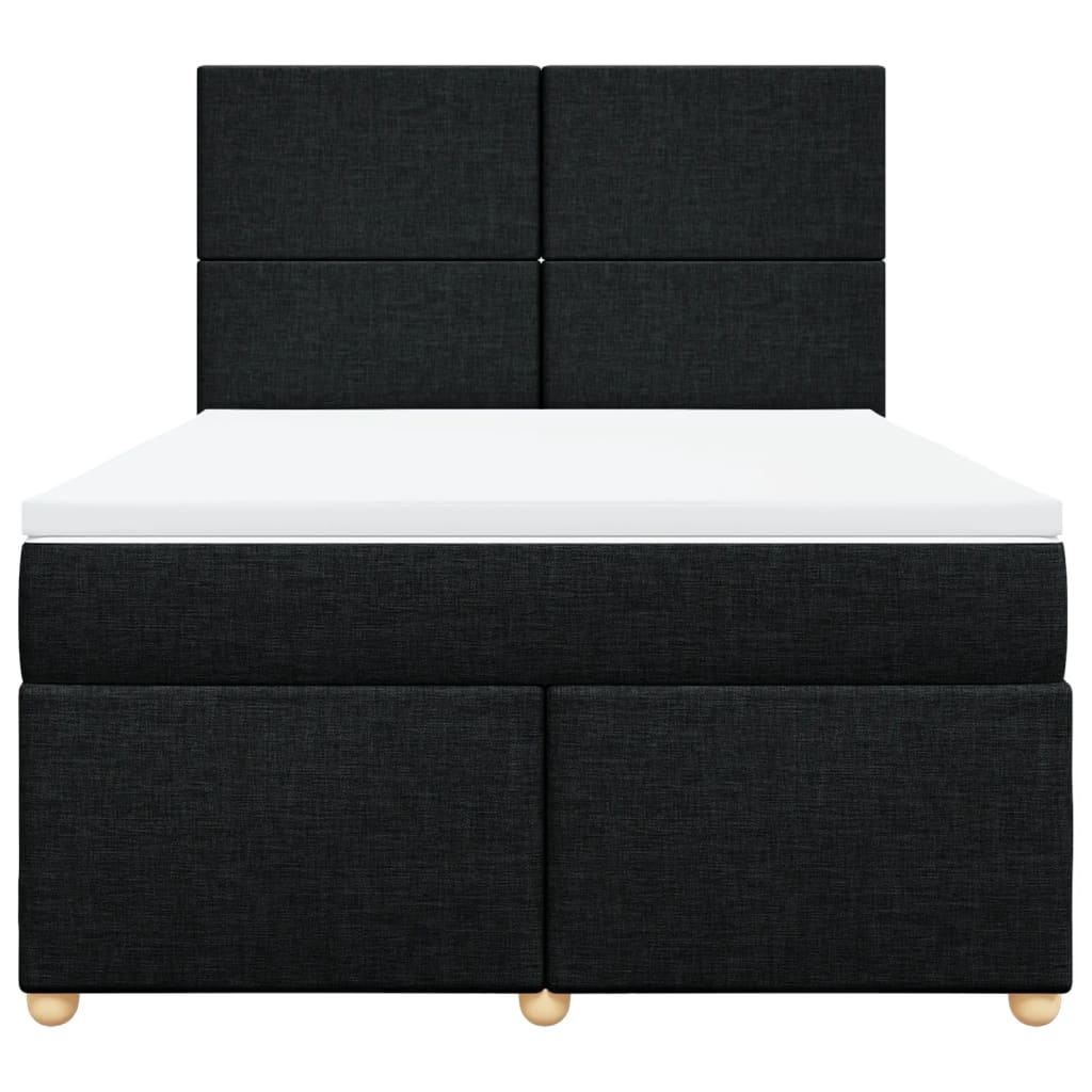Κρεβάτι Boxspring με Στρώμα Μαύρο 160x200 εκ. Υφασμάτινο - Pakobazaar