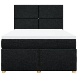 Κρεβάτι Boxspring με Στρώμα Μαύρο 160x200 εκ. Υφασμάτινο - Pakobazaar