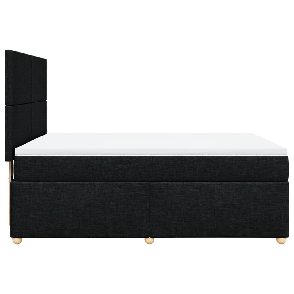 Κρεβάτι Boxspring με Στρώμα Μαύρο 160x200 εκ. Υφασμάτινο - Pakobazaar
