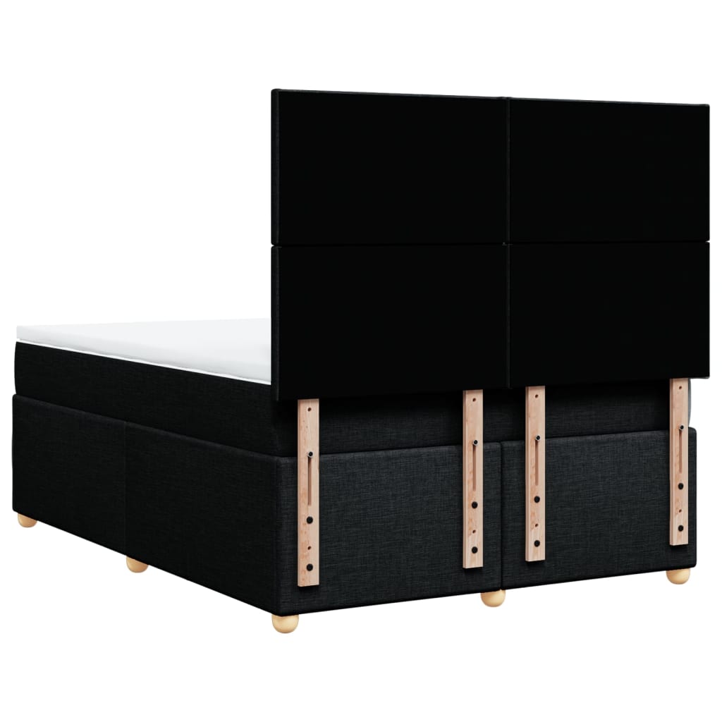 Κρεβάτι Boxspring με Στρώμα Μαύρο 160x200 εκ. Υφασμάτινο - Pakobazaar