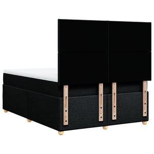 Κρεβάτι Boxspring με Στρώμα Μαύρο 160x200 εκ. Υφασμάτινο - Pakobazaar