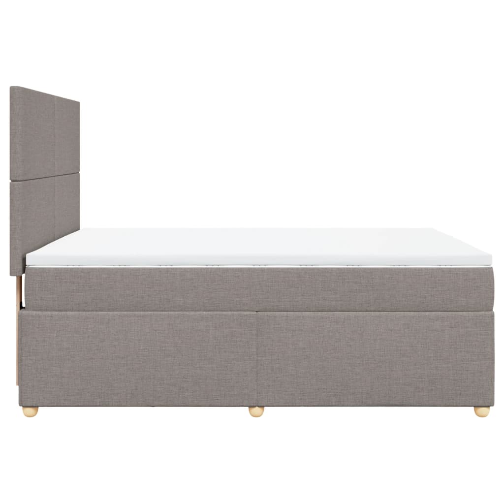 Κρεβάτι Boxspring με Στρώμα Taupe 160x200 εκ. Υφασμάτινο - Pakobazaar