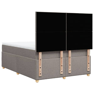 Κρεβάτι Boxspring με Στρώμα Taupe 160x200 εκ. Υφασμάτινο - Pakobazaar