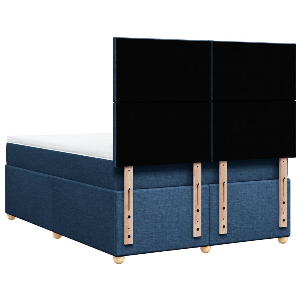 Κρεβάτι Boxspring με Στρώμα Μπλε 160x200 εκ. Υφασμάτινο - Pakobazaar
