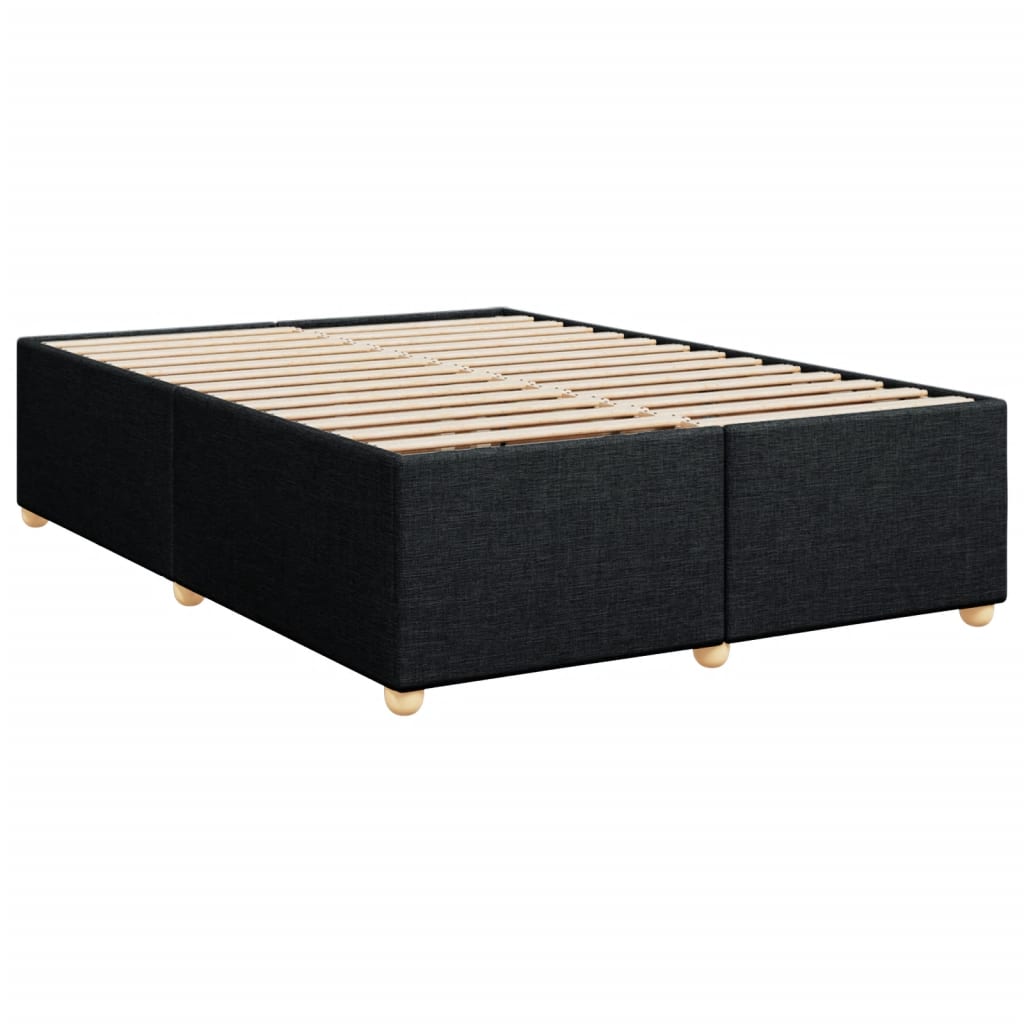 Κρεβάτι Boxspring με Στρώμα Μαύρο 160x200 εκ. Υφασμάτινο - Pakobazaar