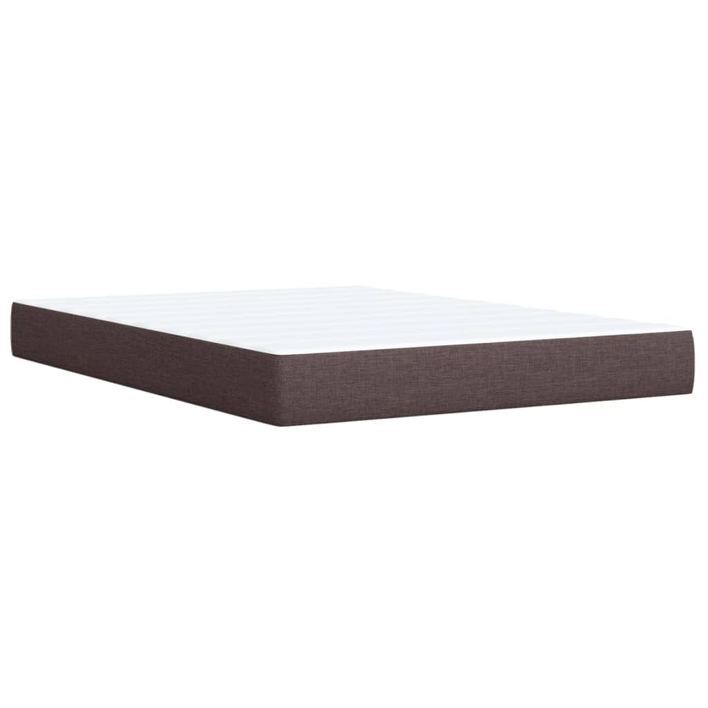 Κρεβάτι Boxspring με Στρώμα Σκούρο Καφέ 160x200 εκ Υφασμάτινο