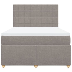 Κρεβάτι Boxspring με Στρώμα Taupe 160x200 εκ. Υφασμάτινο - Pakobazaar
