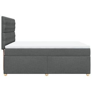 Κρεβάτι Boxspring με Στρώμα Σκούρο Γκρι 160x200 εκ Υφασμάτινο - Pakobazaar