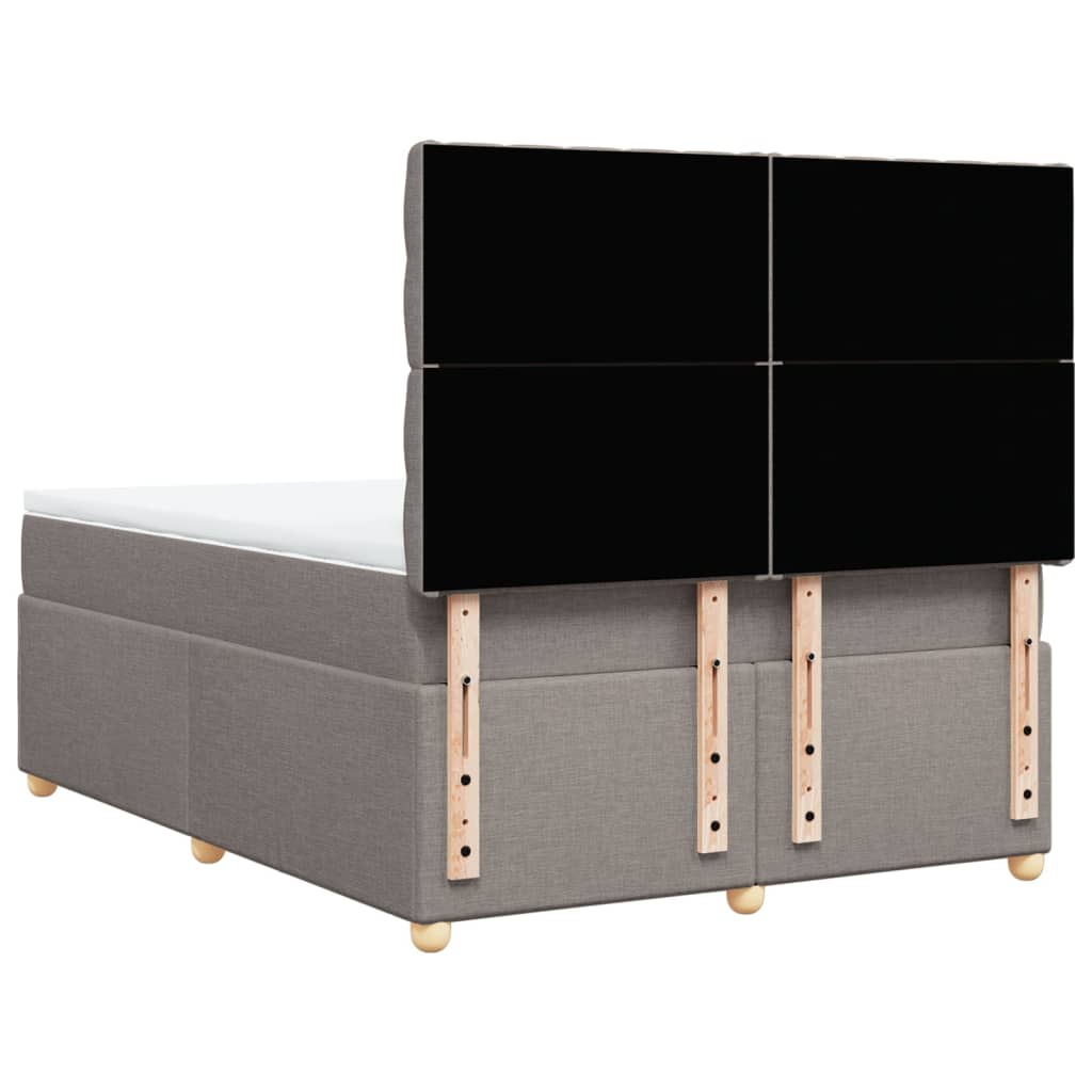 Κρεβάτι Boxspring με Στρώμα Taupe 160x200 εκ. Υφασμάτινο - Pakobazaar