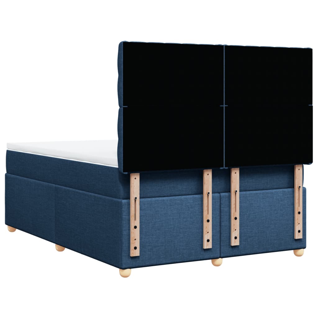 Κρεβάτι Boxspring με Στρώμα Μπλε 160x200 εκ. Υφασμάτινο - Pakobazaar