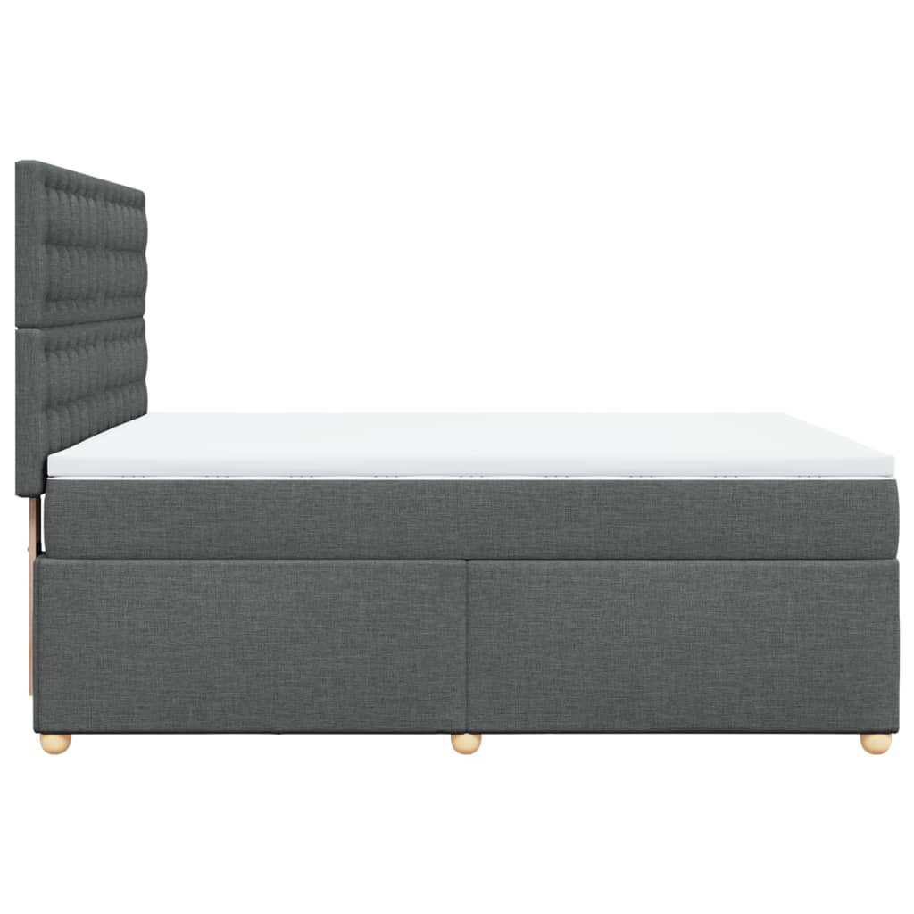 Κρεβάτι Boxspring με Στρώμα Σκούρο Γκρι 160x200 εκ Υφασμάτινο - Pakobazaar