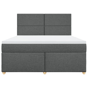 Κρεβάτι Boxspring με Στρώμα Σκούρο Γκρι 180x200 εκ Υφασμάτιν