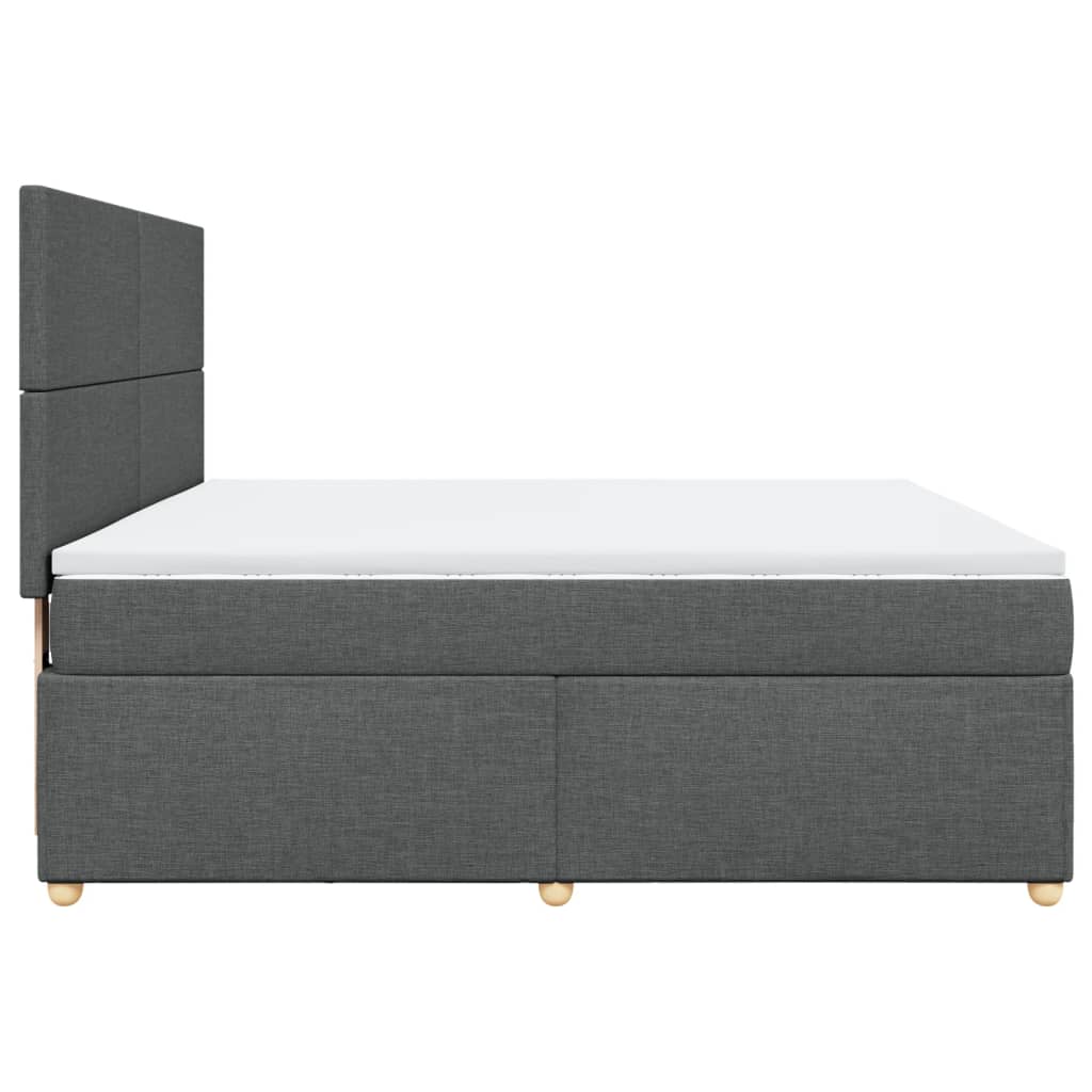 Κρεβάτι Boxspring με Στρώμα Σκούρο Γκρι 180x200 εκ Υφασμάτιν