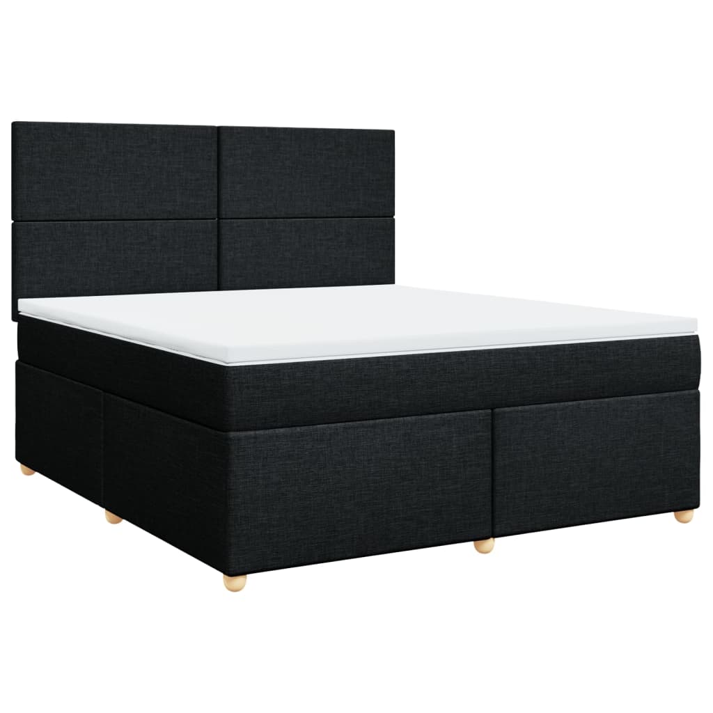 Κρεβάτι Boxspring με Στρώμα Μαύρο 180x200 εκ. Υφασμάτινο