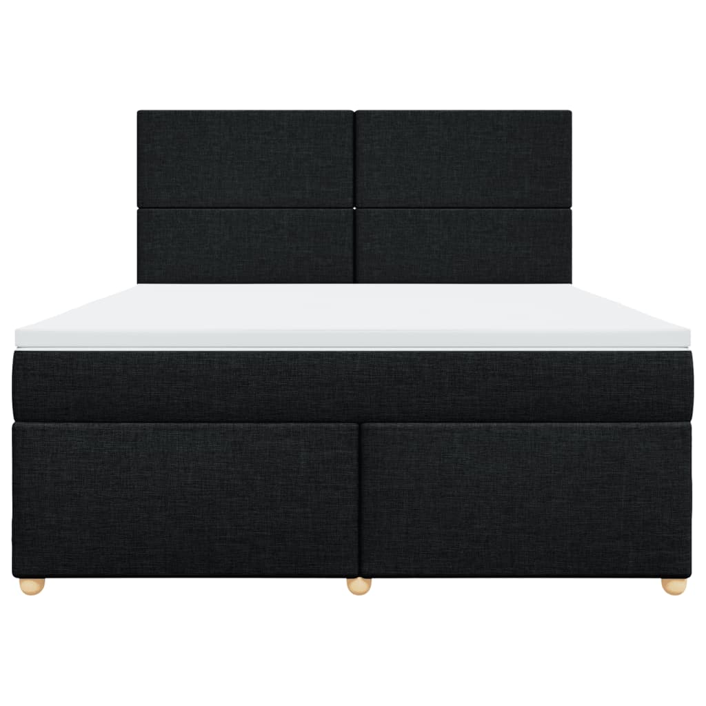 Κρεβάτι Boxspring με Στρώμα Μαύρο 180x200 εκ. Υφασμάτινο