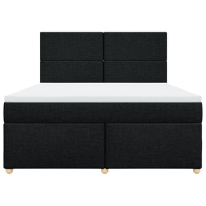 Κρεβάτι Boxspring με Στρώμα Μαύρο 180x200 εκ. Υφασμάτινο - Pakobazaar