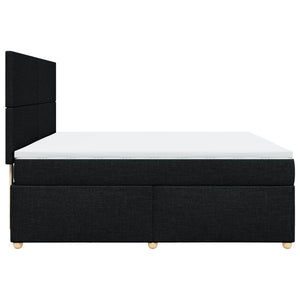 Κρεβάτι Boxspring με Στρώμα Μαύρο 180x200 εκ. Υφασμάτινο - Pakobazaar