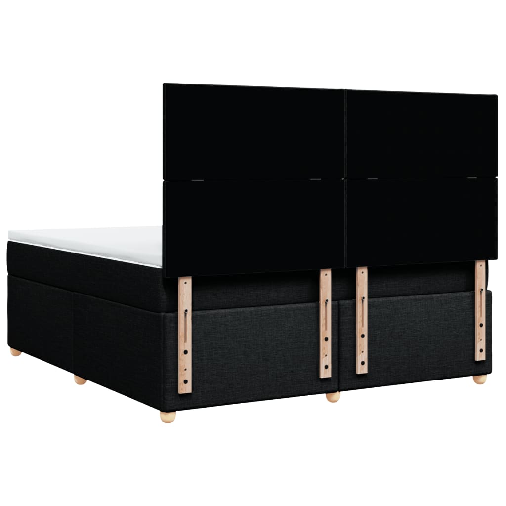 Κρεβάτι Boxspring με Στρώμα Μαύρο 180x200 εκ. Υφασμάτινο