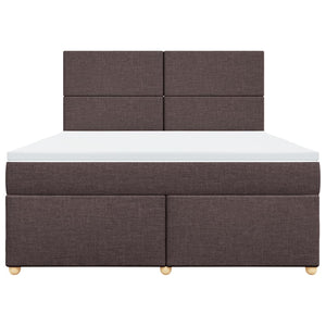 Κρεβάτι Boxspring με Στρώμα Σκούρο Καφέ 180x200 εκ Υφασμάτινο - Pakobazaar
