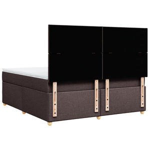 Κρεβάτι Boxspring με Στρώμα Σκούρο Καφέ 180x200 εκ Υφασμάτινο - Pakobazaar