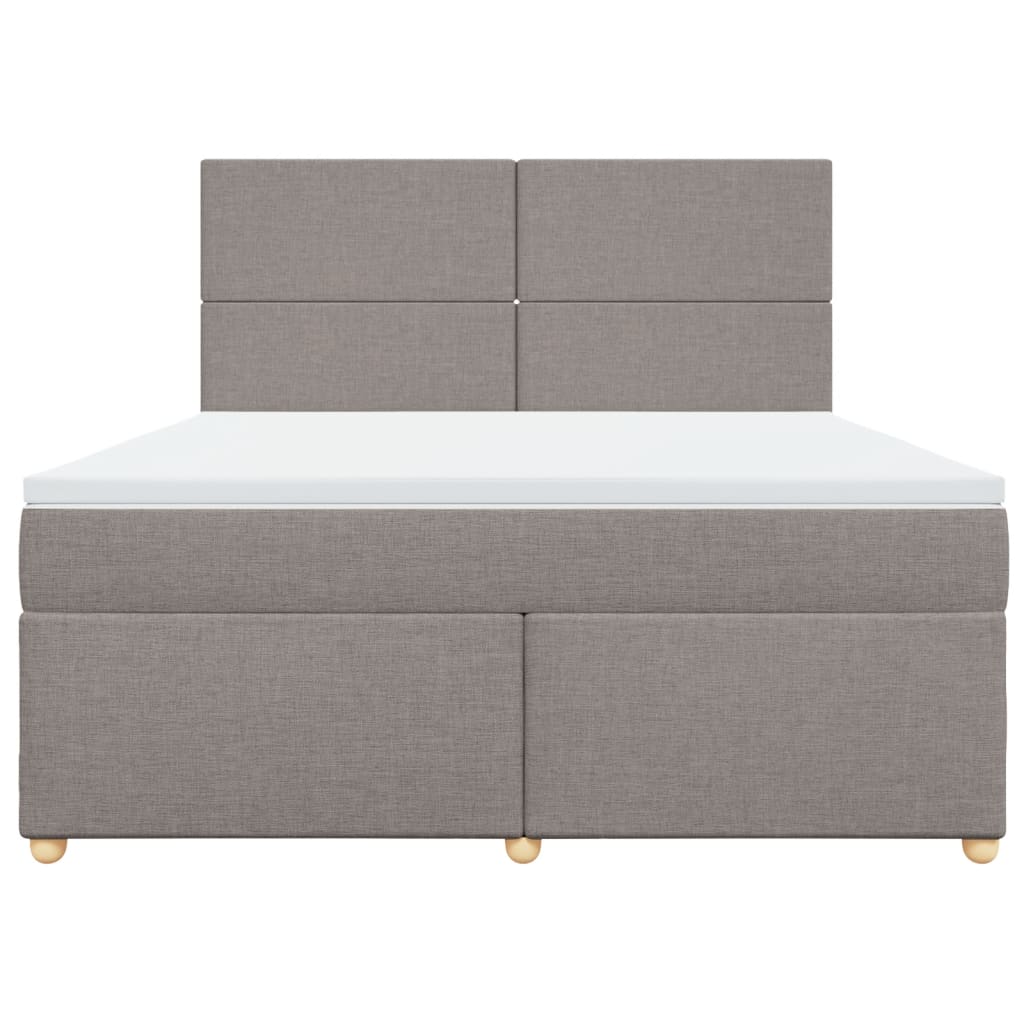 Κρεβάτι Boxspring με Στρώμα Taupe 180x200 εκ. Υφασμάτινο - Pakobazaar