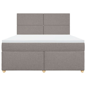 Κρεβάτι Boxspring με Στρώμα Taupe 180x200 εκ. Υφασμάτινο - Pakobazaar