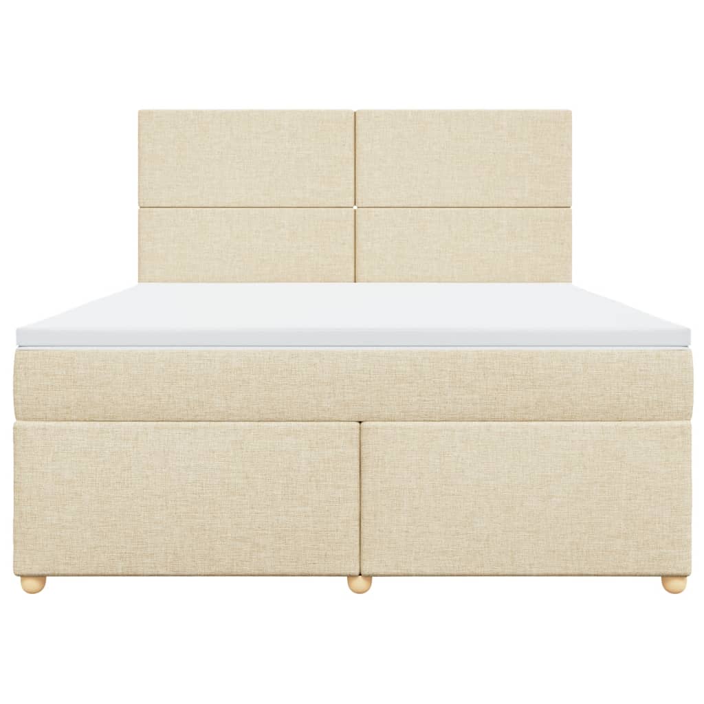 Κρεβάτι Boxspring με Στρώμα Κρεμ 180x200 εκ. Υφασμάτινο