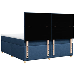 Κρεβάτι Boxspring με Στρώμα Μπλε 180x200 εκ. Υφασμάτινο - Pakobazaar