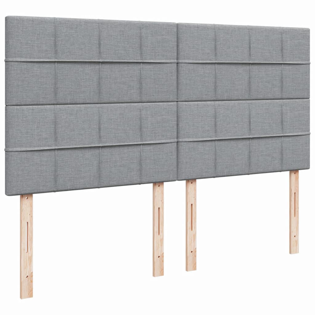 Κρεβάτι Boxspring με Στρώμα Ανοιχτό Γκρι 180x200 εκ. Υφασμάτινο