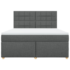 Κρεβάτι Boxspring με Στρώμα Σκούρο Γκρι 180x200 εκ Υφασμάτιν - Pakobazaar