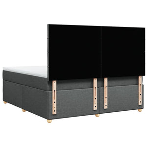 Κρεβάτι Boxspring με Στρώμα Σκούρο Γκρι 180x200 εκ Υφασμάτιν - Pakobazaar