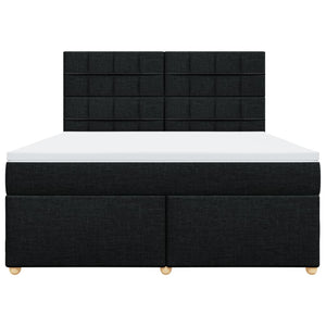 Κρεβάτι Boxspring με Στρώμα Μαύρο 180x200 εκ. Υφασμάτινο - Pakobazaar