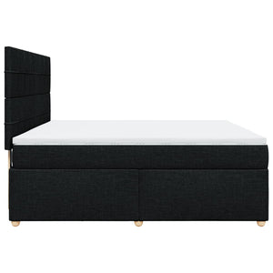 Κρεβάτι Boxspring με Στρώμα Μαύρο 180x200 εκ. Υφασμάτινο - Pakobazaar