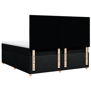 Κρεβάτι Boxspring με Στρώμα Μαύρο 180x200 εκ. Υφασμάτινο - Pakobazaar