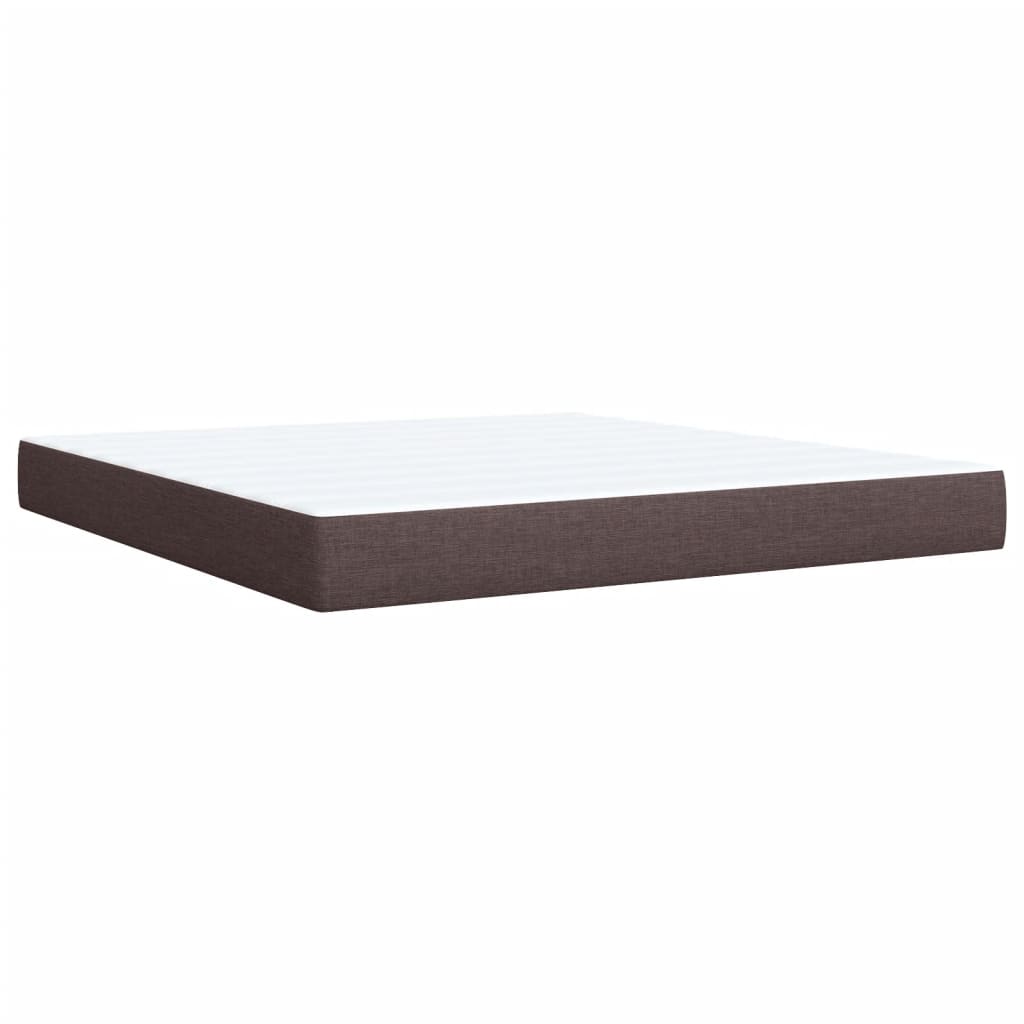 Κρεβάτι Boxspring με Στρώμα Σκούρο Καφέ 180x200 εκ Υφασμάτινο - Pakobazaar