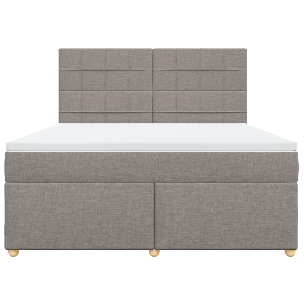 Κρεβάτι Boxspring με Στρώμα Taupe 180x200 εκ. Υφασμάτινο - Pakobazaar