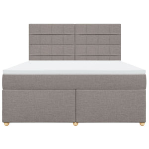 Κρεβάτι Boxspring με Στρώμα Taupe 180x200 εκ. Υφασμάτινο - Pakobazaar