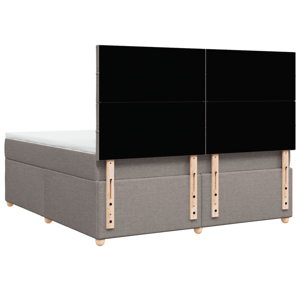 Κρεβάτι Boxspring με Στρώμα Taupe 180x200 εκ. Υφασμάτινο - Pakobazaar