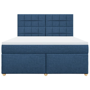 Κρεβάτι Boxspring με Στρώμα Μπλε 180x200 εκ. Υφασμάτινο - Pakobazaar