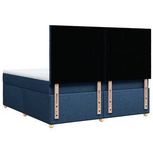 Κρεβάτι Boxspring με Στρώμα Μπλε 180x200 εκ. Υφασμάτινο - Pakobazaar