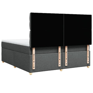 Κρεβάτι Boxspring με Στρώμα Σκούρο Γκρι 180x200 εκ Υφασμάτιν - Pakobazaar