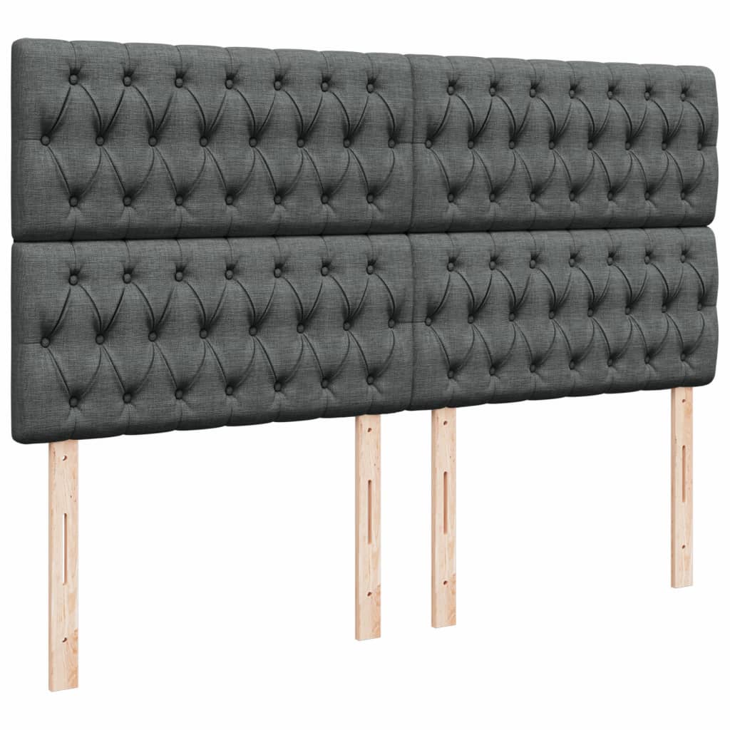 Κρεβάτι Boxspring με Στρώμα Σκούρο Γκρι 180x200 εκ Υφασμάτιν - Pakobazaar
