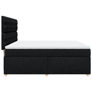 Κρεβάτι Boxspring με Στρώμα Μαύρο 180x200 εκ. Υφασμάτινο - Pakobazaar