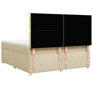 Κρεβάτι Boxspring με Στρώμα Κρεμ 180x200 εκ. Υφασμάτινο - Pakobazaar