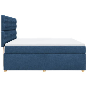 Κρεβάτι Boxspring με Στρώμα Μπλε 180x200 εκ. Υφασμάτινο