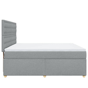 Κρεβάτι Boxspring με Στρώμα Ανοιχτό Γκρι 180x200 εκ. Υφασμάτινο