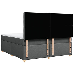 Κρεβάτι Boxspring με Στρώμα Σκούρο Γκρι 180x200 εκ Υφασμάτιν