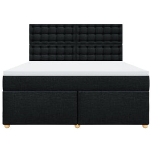Κρεβάτι Boxspring με Στρώμα Μαύρο 180x200 εκ. Υφασμάτινο - Pakobazaar