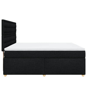 Κρεβάτι Boxspring με Στρώμα Μαύρο 180x200 εκ. Υφασμάτινο - Pakobazaar