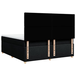 Κρεβάτι Boxspring με Στρώμα Μαύρο 180x200 εκ. Υφασμάτινο - Pakobazaar